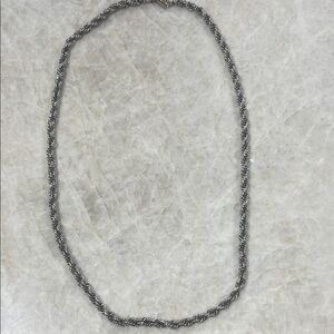 Vintage Monet Silver Tone 5mm Rope Chain Necklace